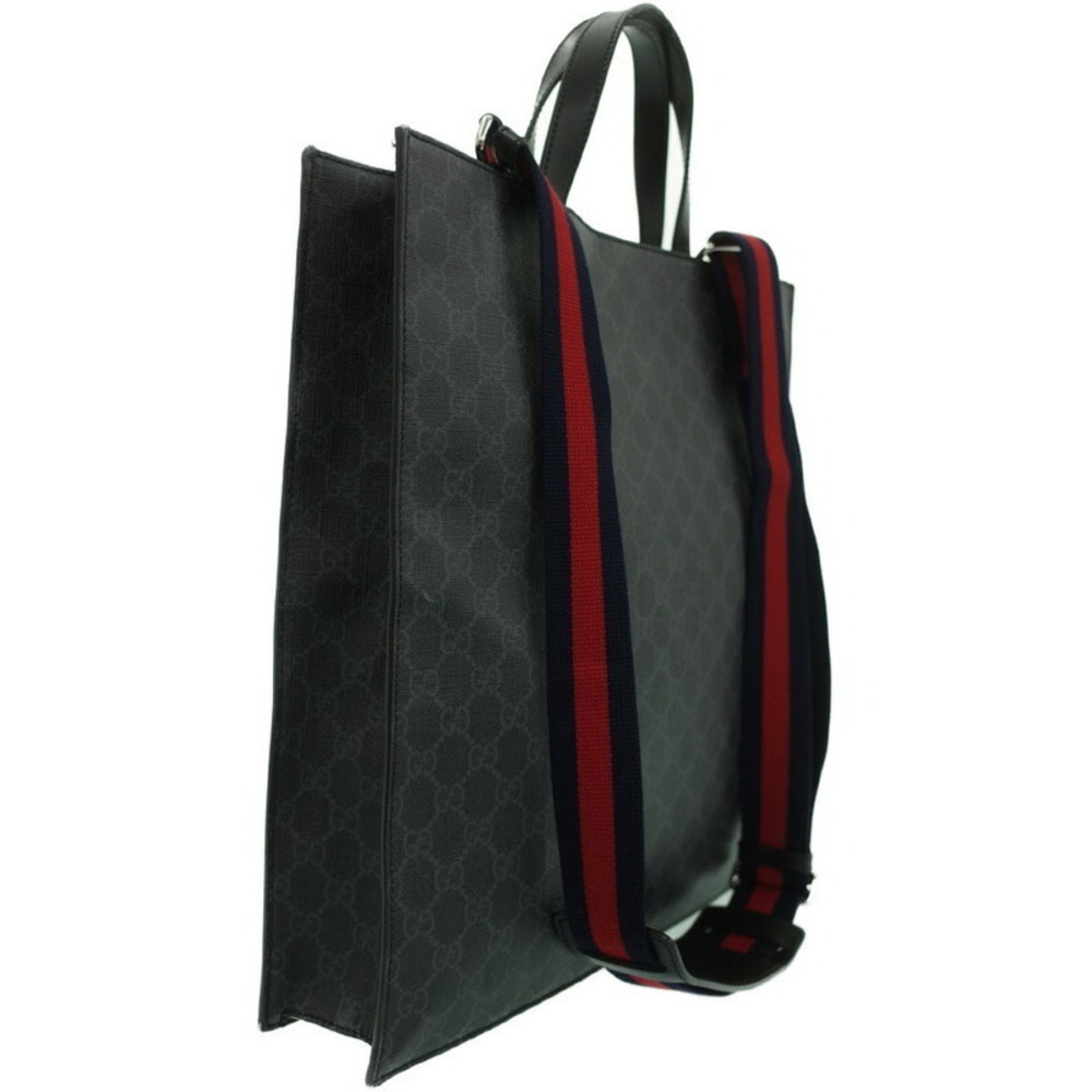 Gucci GG Black Bag Courrier Supreme Canvas GG TIGER Cat Tote Soft Night